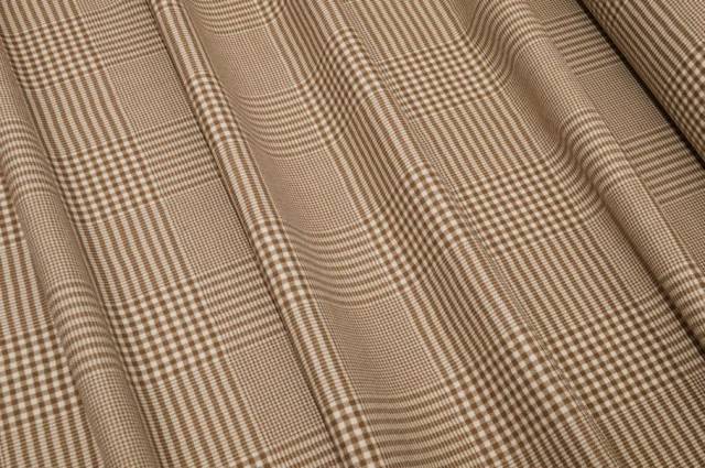 Vendita on line tessuto flanellina pura lana principe di galles beige - tessuti abbigliamento lana uomo/tailleur