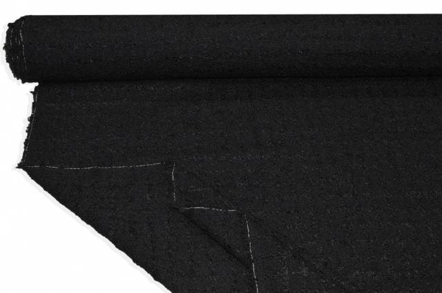 Vendita on line tessuto pura lana effetto boucle nero - occasioni e scampoli
