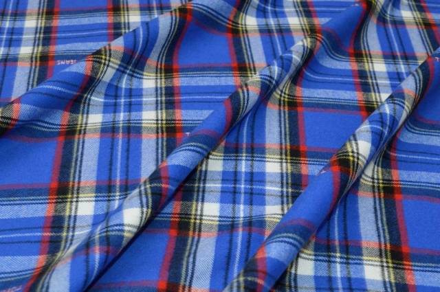 Vendita on line tessuto flanella puro cotone tartan azzurro - prodotti
