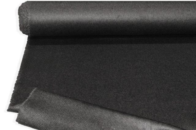 Vendita on line tessuto puro cashmere double zibellinato grigio scuro - tessuti abbigliamento lana