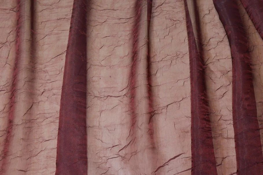 Vendita on line tessuto tenda organza stropicciata color vinaccia - tessuti per in offerta