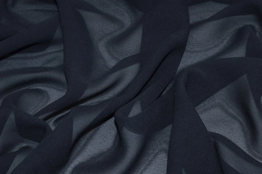Vendita on line tessuto crepe georgette in pura seta blu scuro - occasioni e scampoli