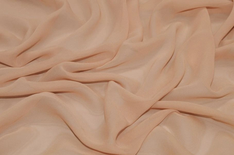 Vendita on line tessuto georgette pura seta color rosa salmone - prodotti