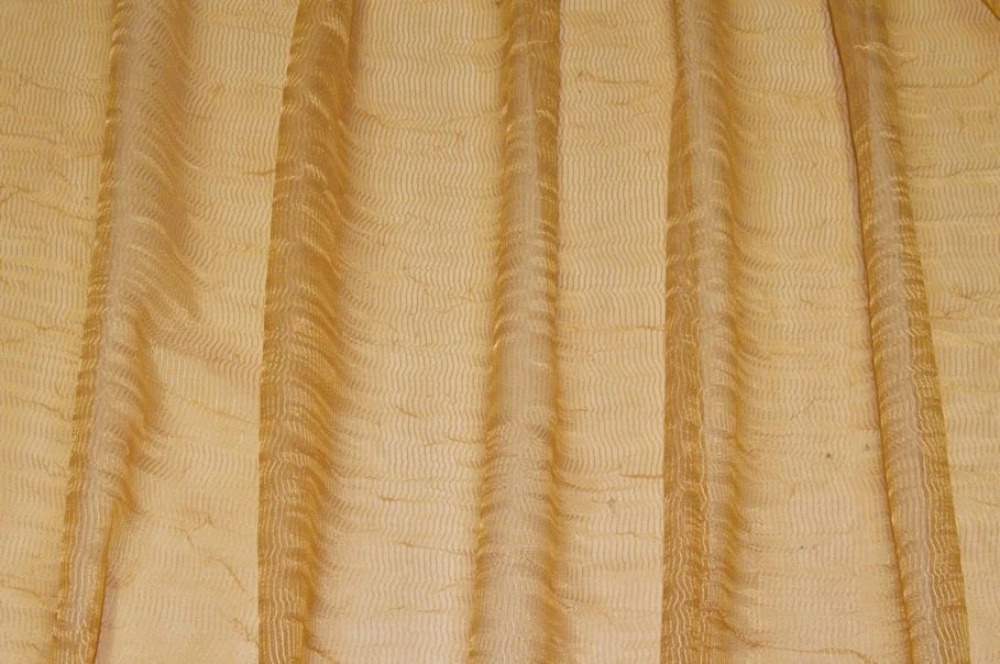 Vendita on line tessuto tenda organza righina giallo oro - tessuti per in offerta