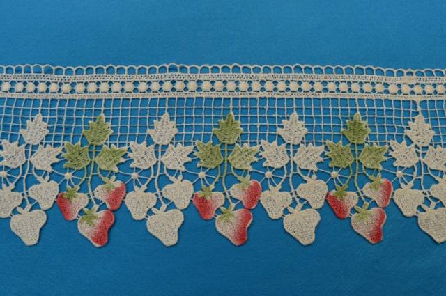 Vendita on line pizzo macrame' fragole h cm 15 - occasioni e scampoli articoli vari