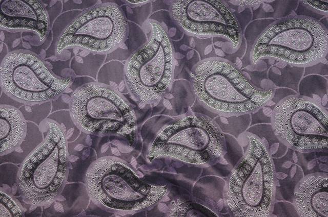 Vendita on line taffeta disegno cashmere viola - tessuti abbigliamento