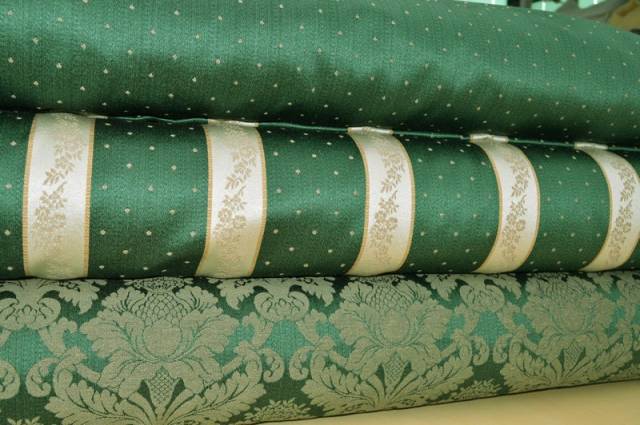 Vendita on line jacquard coll. grace verde - tessuti arredo casa per tovaglie per e damascati