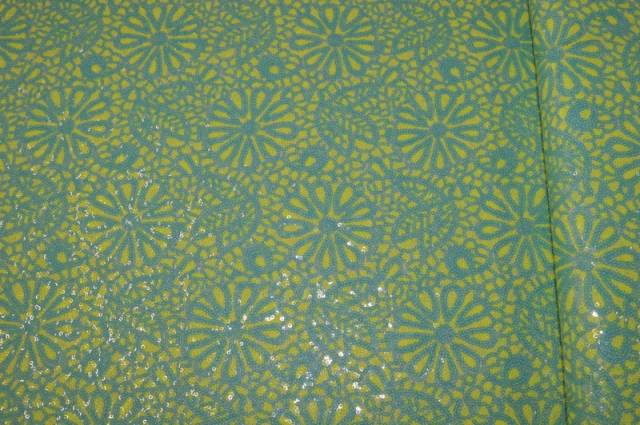 Vendita on line paillettes fantasia verde/ giallo - tessuti abbigliamento paillettes