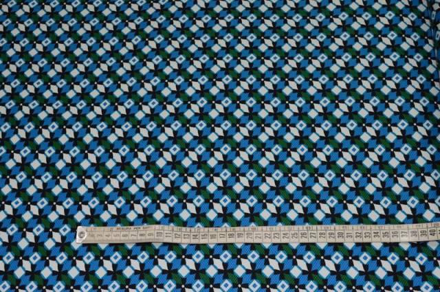 Vendita on line piquet stretch nido d'ape fantasia geometrica blu - cotoni piquet 