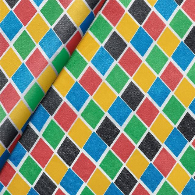 Vendita on line raso stampato arlecchino 310 - ispirazioni carnevale raso unito e fantasia