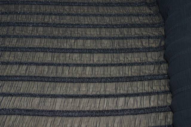 Vendita on line chiffon con applicazioni in raso lurex nero - tessuti abbigliamento georgette / chiffon / dèvorè plissettato