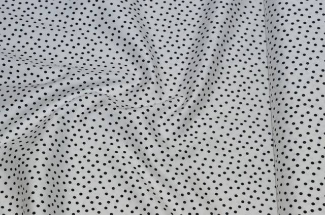 Vendita on line rasatello di cotone mini pois bianco - cotoni rasatello di