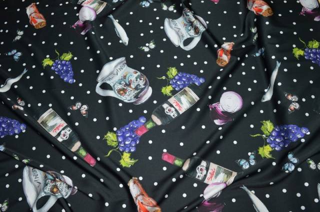 Vendita on line rasatello stretch fantasia bottiglia - tessuti abbigliamento poliestere 