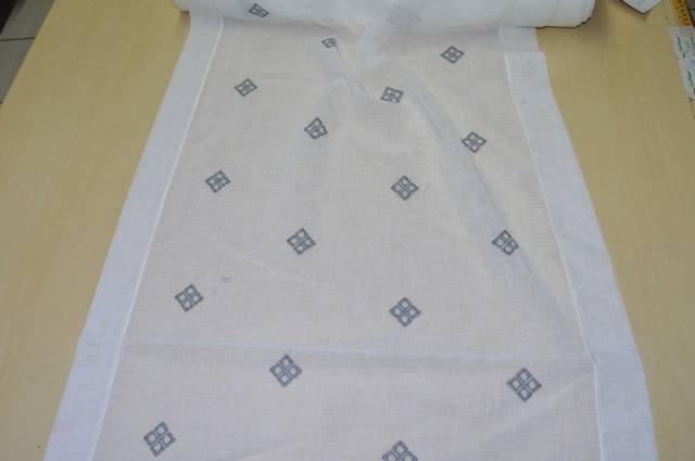 Vendita on line tendino ricamato rombo grigio - prodotti