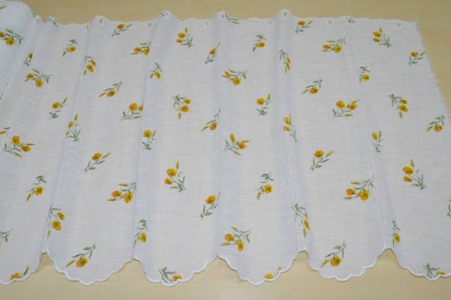 Vendita on line tendino tirolese fantasia fiore giallo altezza cm 60 e 180 - tessuti per