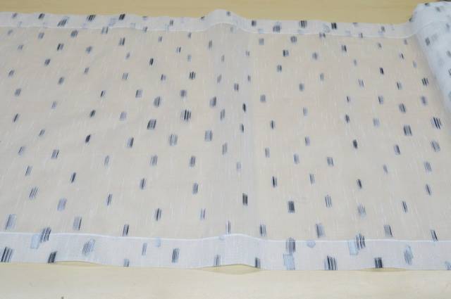 Vendita on line tendino organza fantasia geometrica bianco/nera larghezza cm 60 - tessuti per