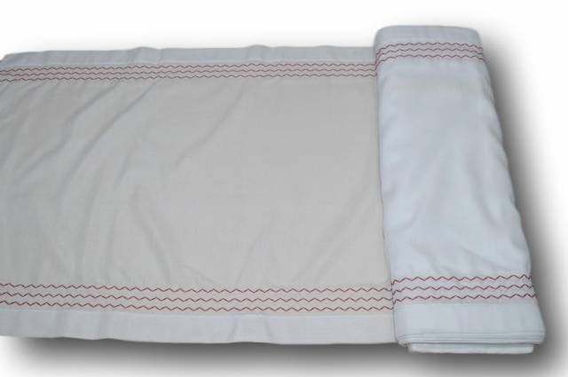 Vendita on line tessuto tendino zig-zag rosso - tessuti per tendine metraggio a vetro