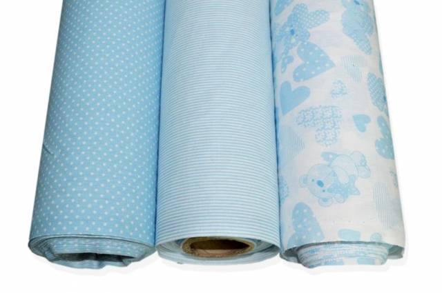 Vendita on line coordinati cotone azzurro bimbo - ispirazioni neonati e bambini cotoni/lenzuolini fantasia