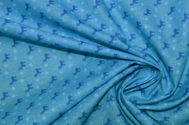 Vendita on line cotone micro fantasia azzurra - cotoni fantasie varie