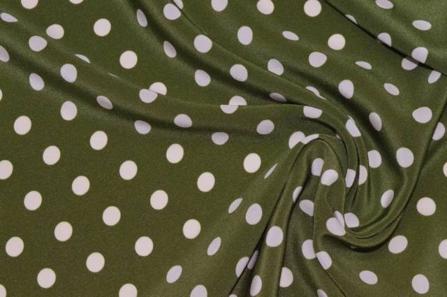 Vendita on line crepe de chine seta 4 capi pois verde - tessuti abbigliamento sete