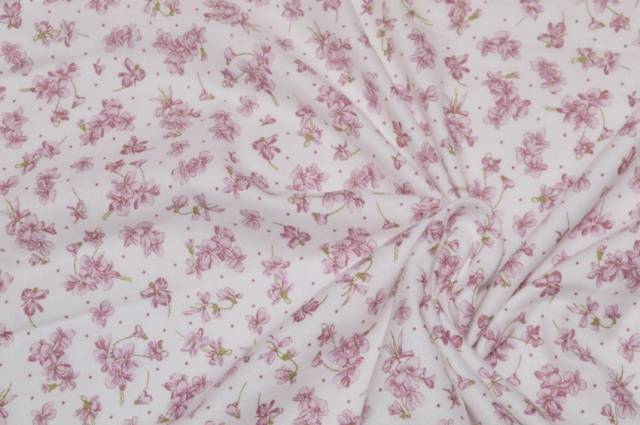 Vendita on line tessuto flanella cotone fantasia fiorellino rosa - tessuti arredo casa lenzuola metraggio