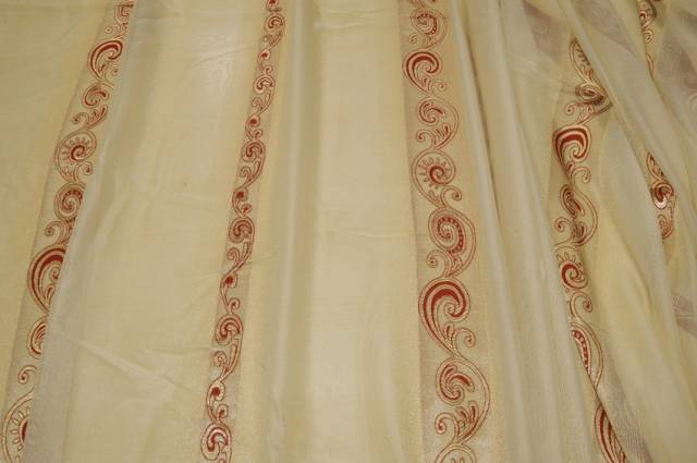 Vendita on line tessuto tenda velo fantasia oro/bordeaux - tessuti per a metraggio classiche