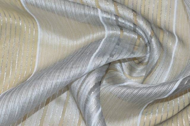 Vendita on line tessuto tenda organza grigia lurex argento - tessuti per a metraggio moderne