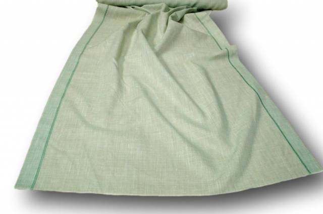 Vendita on line tendino misto lino verde - tessuti per tendine metraggio a vetro larghezza cm 70