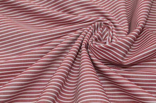 Vendita on line tessuto cotone camicia riga bianco/rossa - cotoni