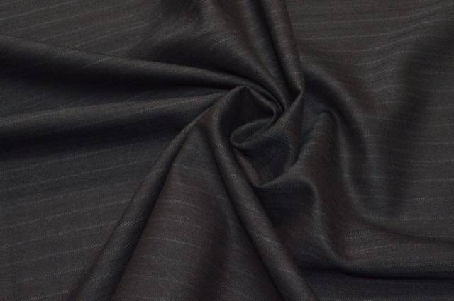 Vendita on line tessuto lana gessata marrone/grigio scuro - tessuti abbigliamento