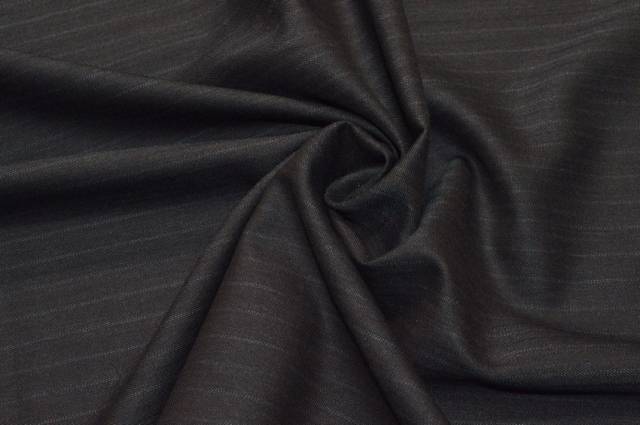 Vendita on line tessuto lana gessata marrone/grigio scuro - tessuti abbigliamento lana gessati