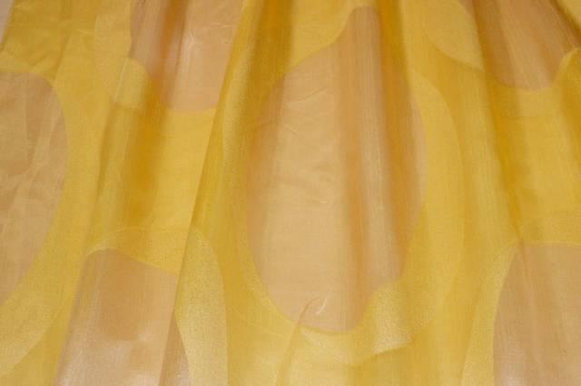 Vendita on line tessuto organza geometrico giallo - tessuti per a metraggio moderne