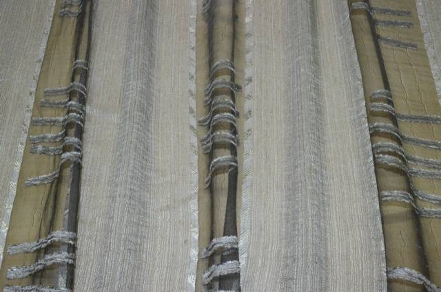 Vendita on line tessuto tenda fondo organza stropicciata geometrica grigia - tessuti per a metraggio moderne
