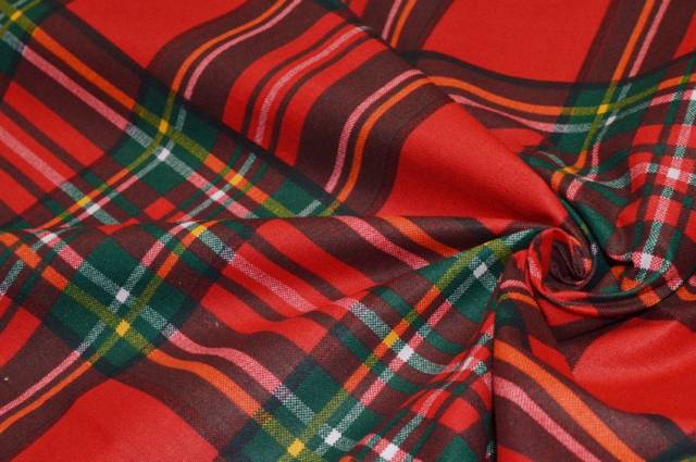Vendita on line tessuto arredo puro cotone scozzese rosso - tessuti abbigliamento