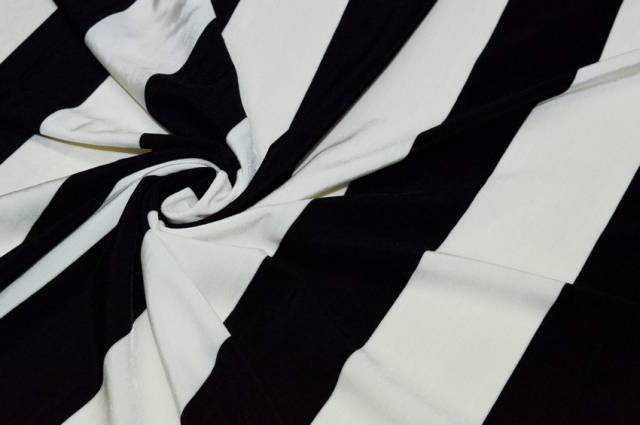 Vendita on line tessuto maglina viscosa riga bianco/nera - tessuti abbigliamento viscosa