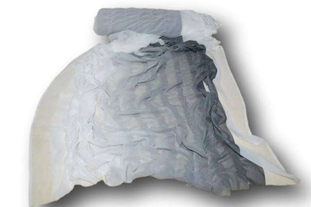 Vendita on line tessuto crepe georgette balze sfumate grigie - occasioni e scampoli