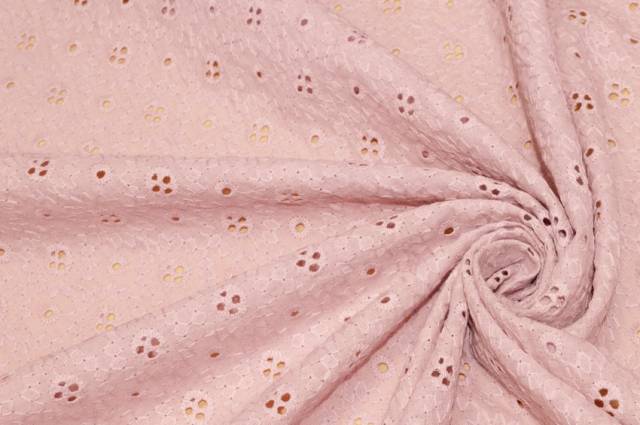 Vendita on line tessuto pizzo san gallo puro cotone rosa antico - tessuti abbigliamento