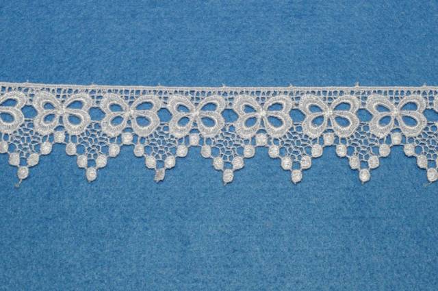 Vendita on line pizzo macarme fiocco bianco altezza 3.5 cm - mercerie e accessori cucito pizzi vari macrame