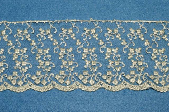 Vendita on line tulle ricamato panna altezza 7 cm - mercerie e accessori cucito pizzi vari ricamati