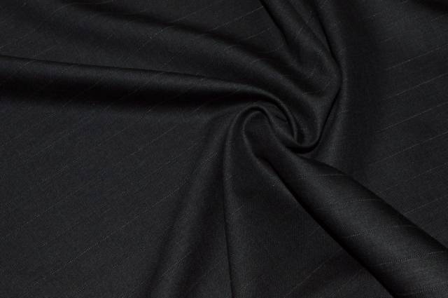 Vendita on line tessuto tasmania pura lana gessato grigio antracite - tessuti abbigliamento