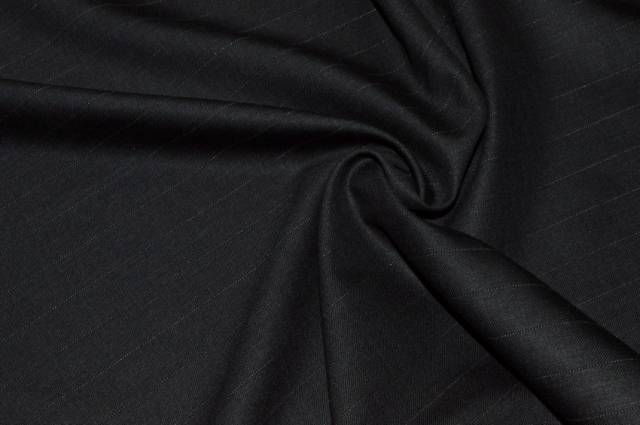 Vendita on line tessuto pura lana gessato grigio antracite - tessuti abbigliamento lana gessati