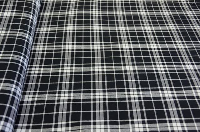 Vendita on line tessuto tartan bianco nero streatch sc10 - tessuti abbigliamento scacchi e scozzesi