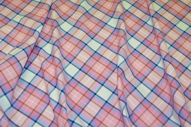 Vendita on line tessuto cotone camiceria scacco bianco rosa - cotoni fantasie varie