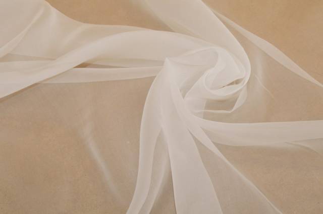 Vendita on line tessuto organza pura seta color naturale - tessuti abbigliamento sete