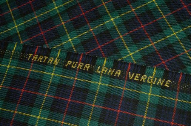 Vendita on line tessuto tartan scozzese lana blu verde 0015 - tessuti abbigliamento