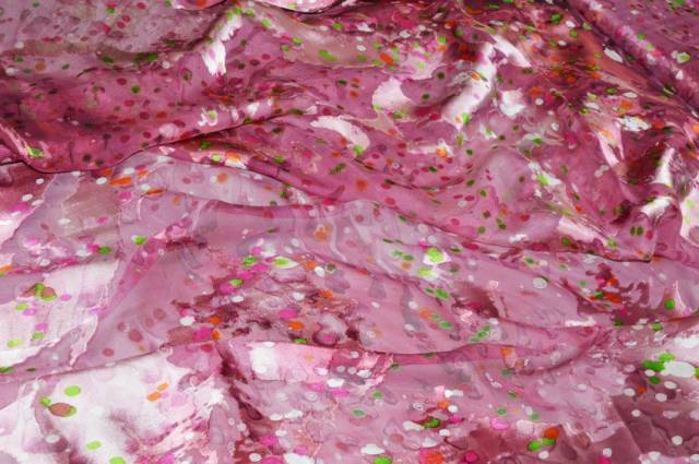 Vendita on line tessuto devoreh pura seta fantasia fondo amarena - tessuti abbigliamento georgette / chiffon / dèvorè