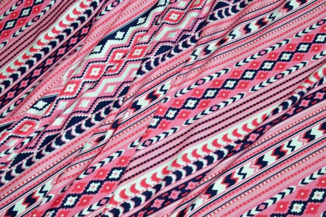 Vendita on line tessuto maglina viscosa fantasia geometrica rosa - tessuti abbigliamento viscosa