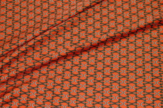 Vendita on line tessuto rasatello streatch fantasia alta moda arancio - tessuti abbigliamento taffetas / rasi / shantung raso