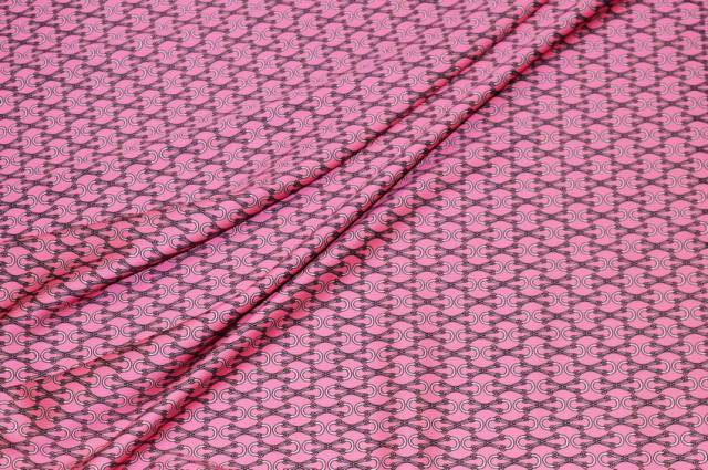 Vendita on line tessuto rasatello streatch fantasia alta moda rosa - tessuti abbigliamento poliestere fantasia