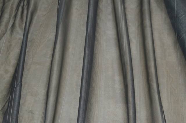 Vendita on line tessuto tenda organza doppia fondo grigio riga beige - tessuti per in offerta